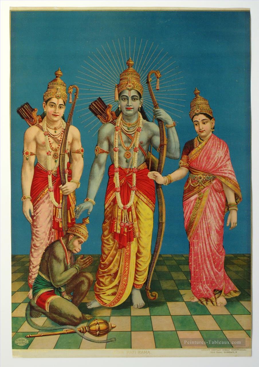 Ram Laxman Sita et Hanuman d’Inde Peintures à l'huile